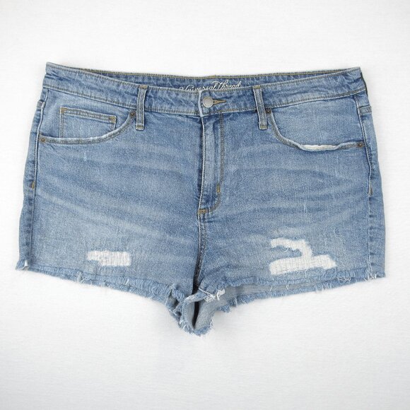 Universal Thread Jean Shorts Women's Size 16/33R High Rise Distressed Denim - Picture 1 of 8